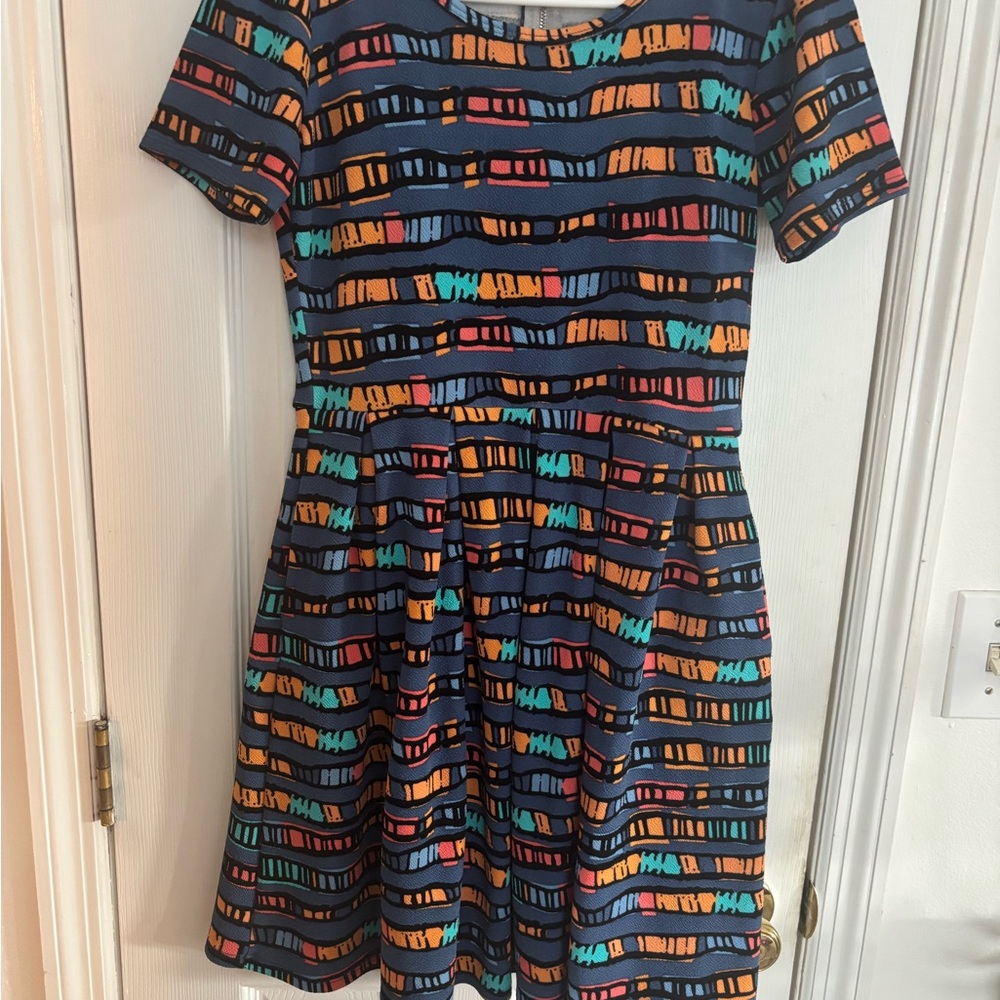 LuLaRoe Dress with Vibrant Stripes
